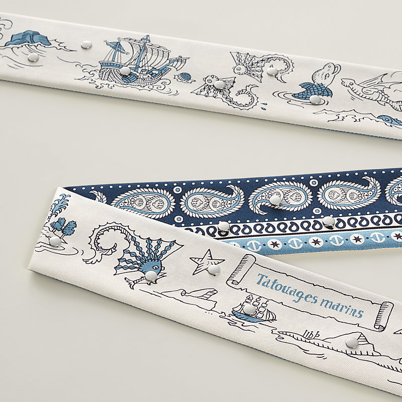 Tatouages Marins Bandana studded twill ribbon | Hermès USA